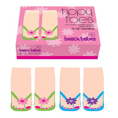 classic emily - TIPPY TOES BABY SOCKS - BEACH BABES